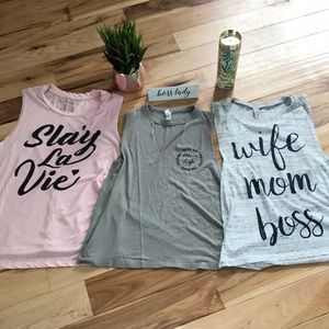 Mom Boss tank trio. Wife Mom Boss. Mom Life.